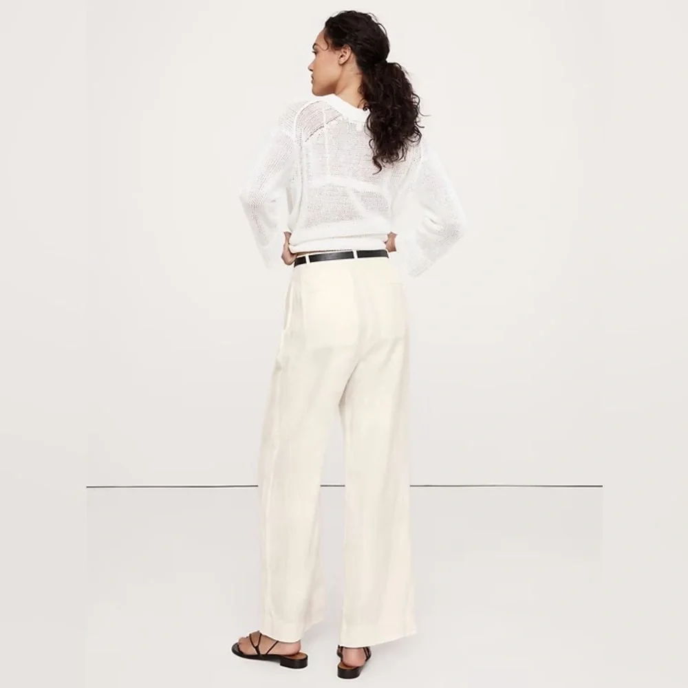 NWT! Banana Republic Soho High-Rise Wide-Leg Linen Pant - Size 6 & 16 📀1️⃣2️⃣